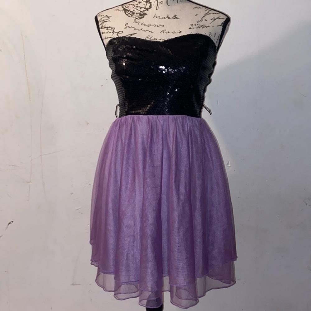 Black and Purple Sequenced Dress